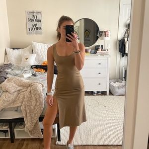 Nordstrom's Open Edit Nude/Tan Bodycon Midi Dress, XS